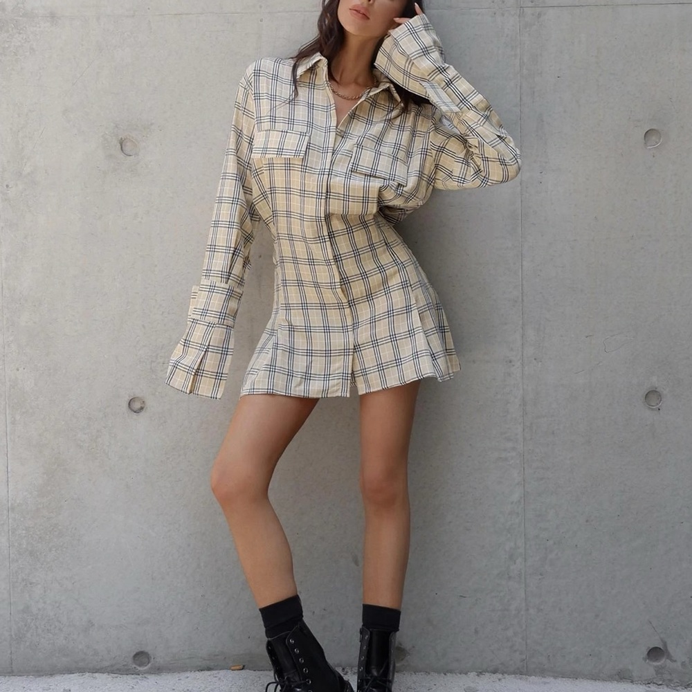 Princess Polly lioness plaid mini dress
